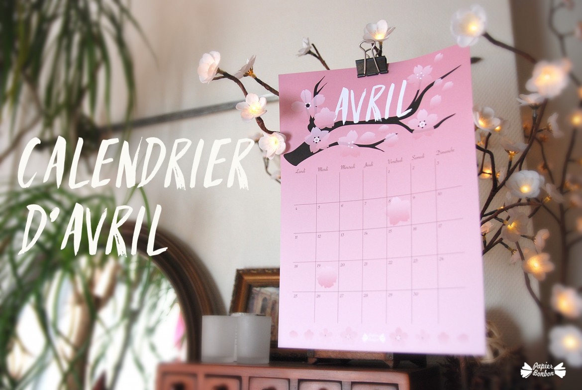 Calendrier d'avril à imprimer