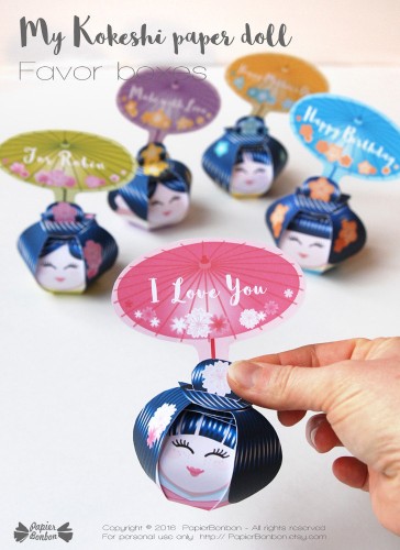 Kokeshis gift box (printable)