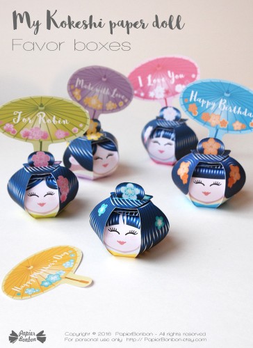 Kokeshis gift box (printable)