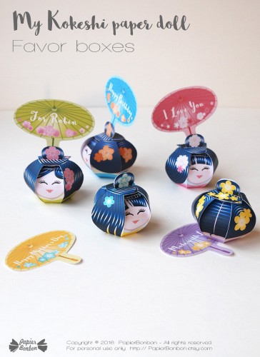 Kokeshis gift box (printable)