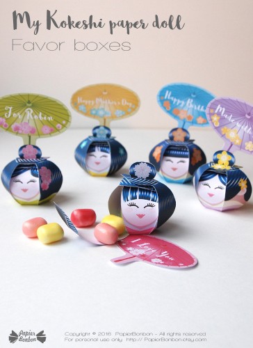 Kokeshis gift box (printable)