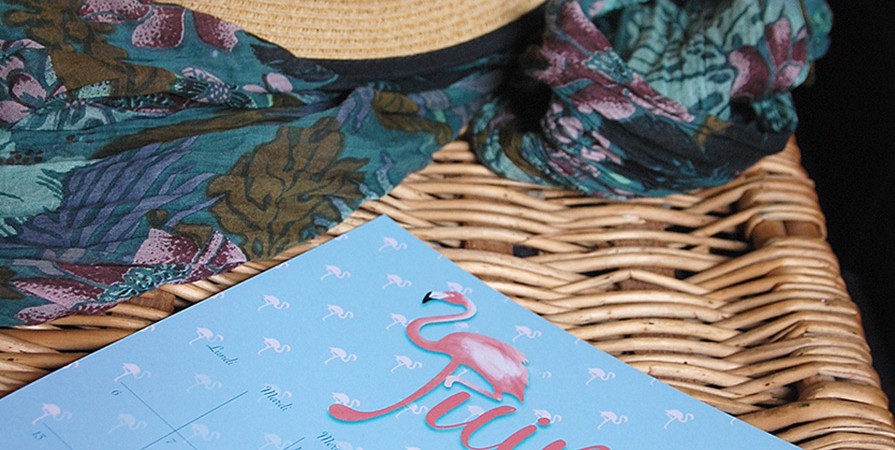 June Flamingo printable calendar