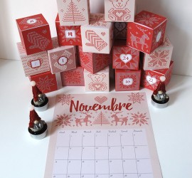 november printable calendar - Scandinavian stitches