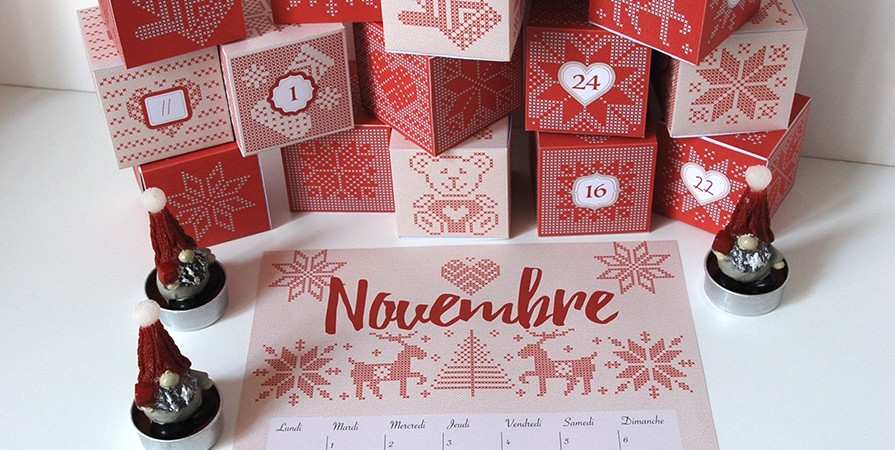 november printable calendar - Scandinavian stitches