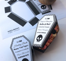 Halloween coffin favor box - printable
