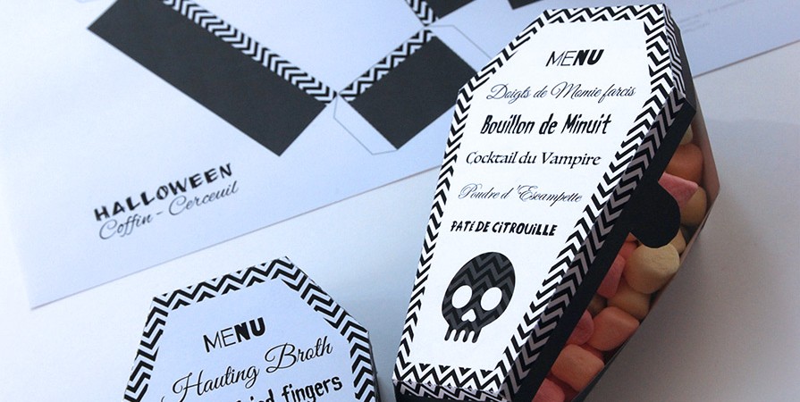 Halloween coffin favor box - printable