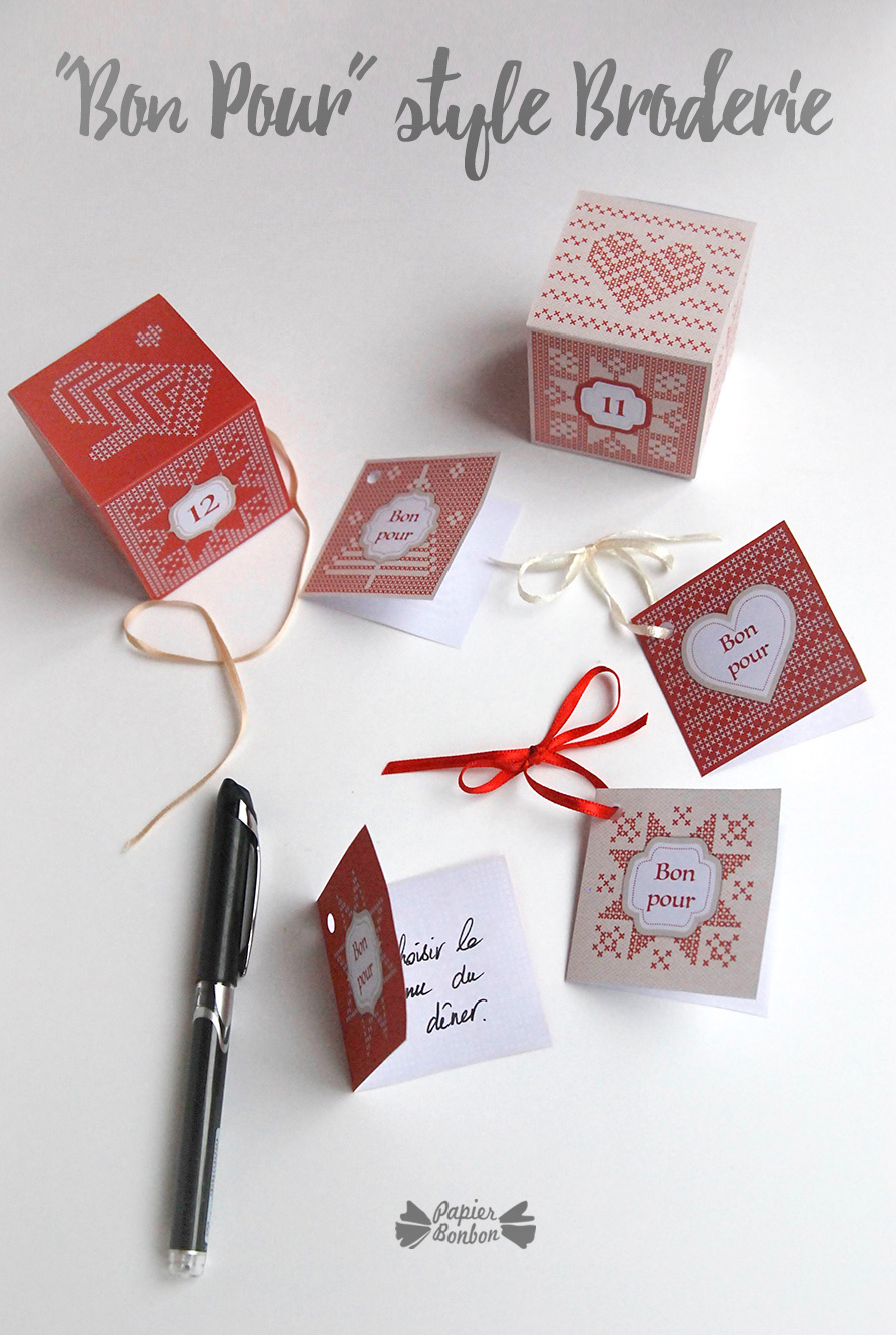 Printable gratuit "Bon Pour" : remplir vos calendrier de l'Avent