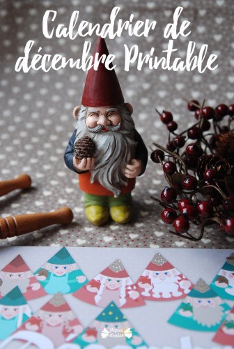 Calendrier printable de décembre les gnomes