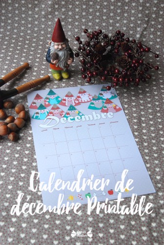 Calendrier printable de décembre les gnomes
