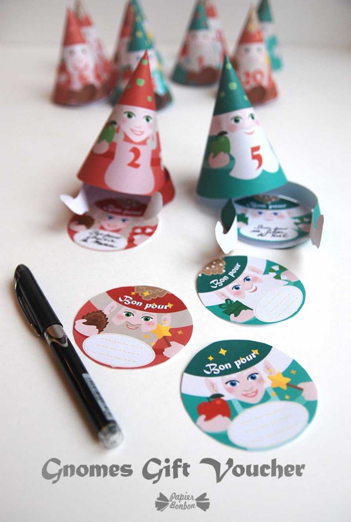 Printable gift vouchers for Advent Calendar Papier Bonbon
