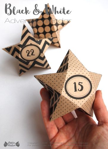 Calendrier de l'Avent printable Les Etoiles graphiques DIY papier Bonbon