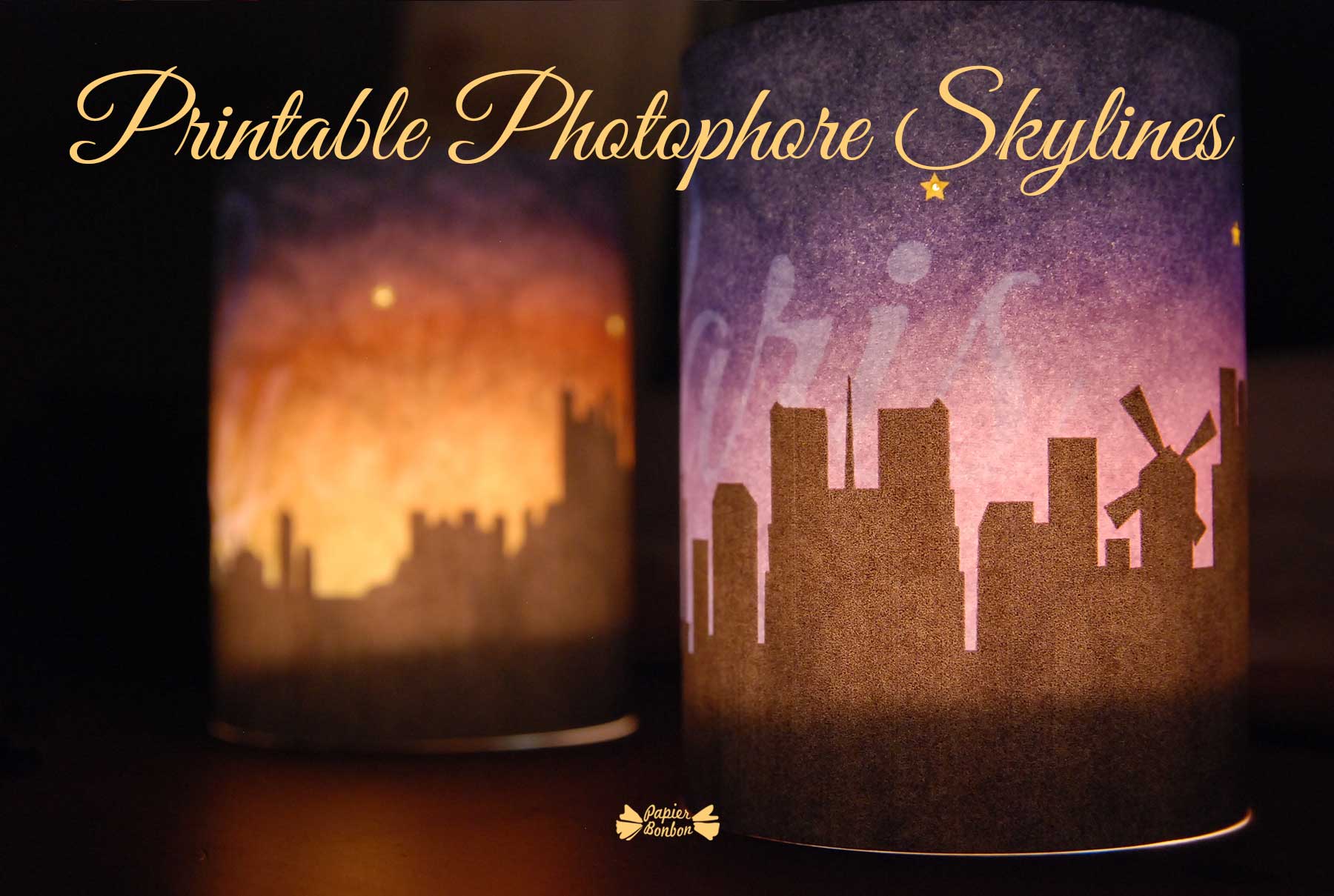 Printable Photophores skylines - Paris Lyon