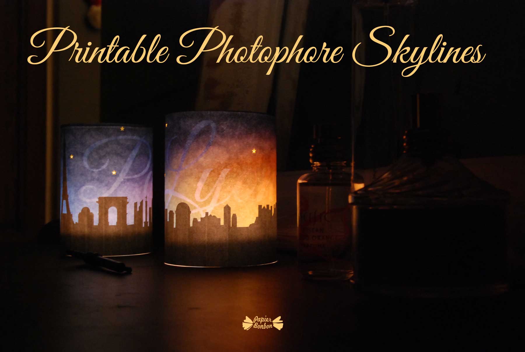 Printable Photophores skylines - Paris Lyon