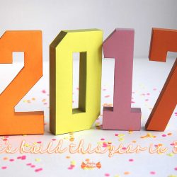 Year 2017 in 3 D - numbers template