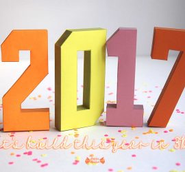 Year 2017 in 3 D - numbers template