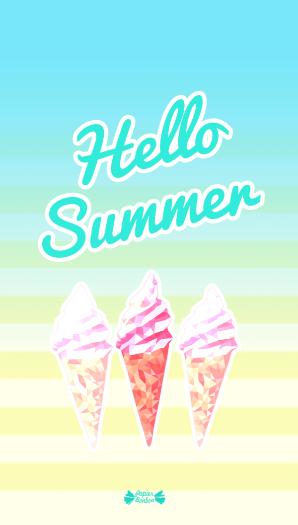 Hello Summer. Desktop wallpaper to download - Papier Bonbon