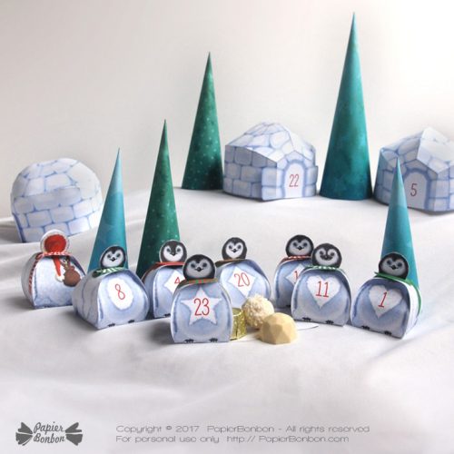 Calendrier de l'Avent Village Pingouins / Penguins Village Advent Calendar