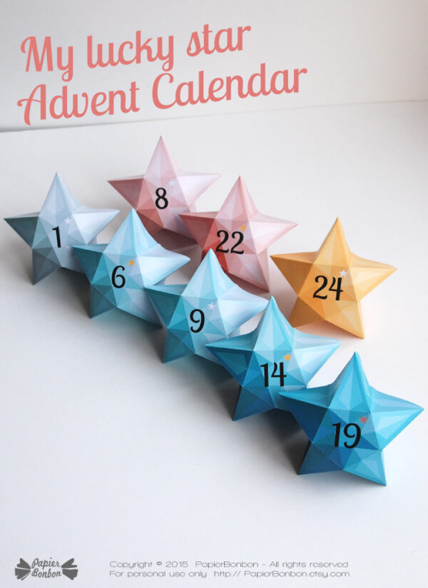 Calendrier avent étoiles / Advent calendar Stars
