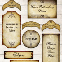 Editable Potion Labels Harry Potter Style Papier Bonbon