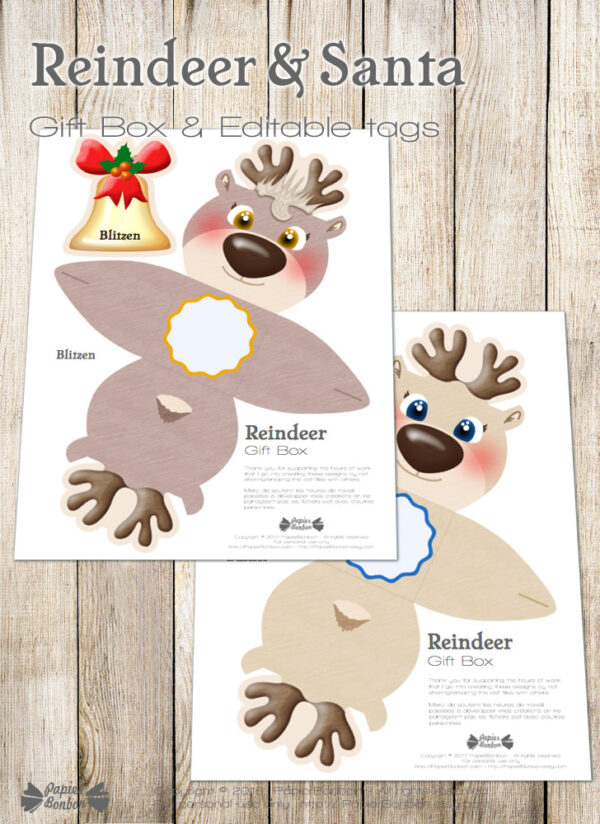 Reindeer gift box / Boîtes cadeaux Renne
