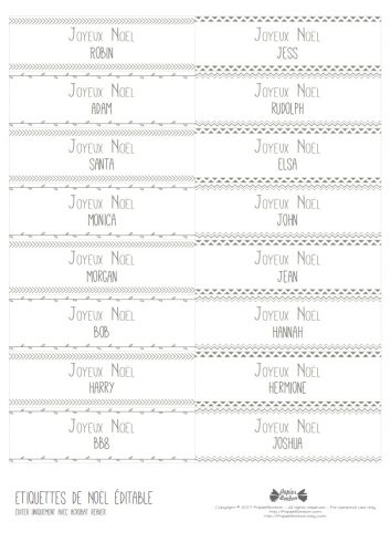 Cadeau : Etiquettes de Noël à imprimer