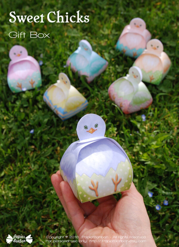 Boites Poussins pastels | Easter chicks gift box