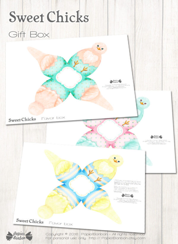 Boites Poussins pastels | Easter chicks gift box