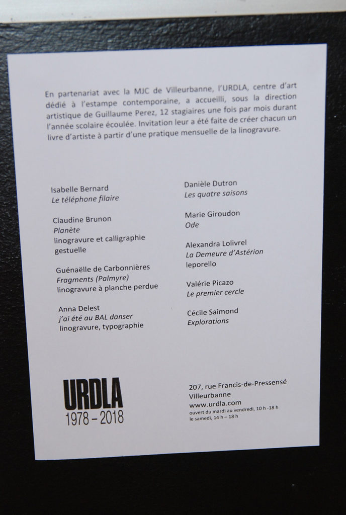 Vernissage Atelier de Linogravure URDLA - MJC Villeurbanne
