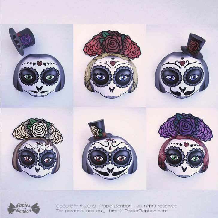 Masque Sorcier Dia De Los Muertos Adulte - Demi-masque Squelette - Fête Halloween, Fête Des Morts - élastique Réglable