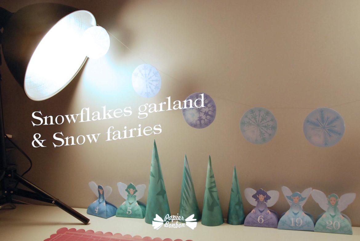 Snowflakes garland printable