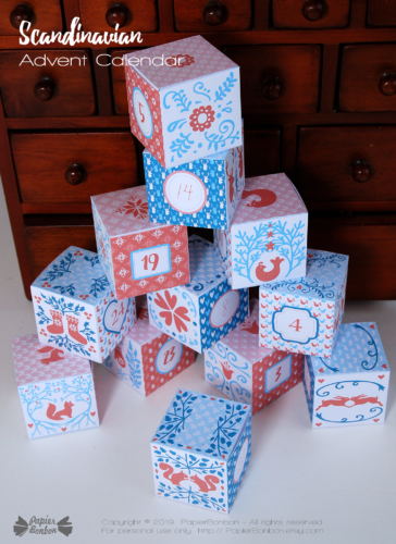 Calendrier de l'Avent motifs scandinaves | Scandinavian Advent Calendar