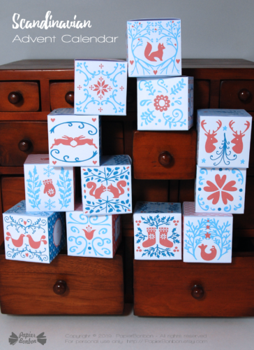 Calendrier de l'Avent motifs scandinaves | Scandinavian Advent Calendar