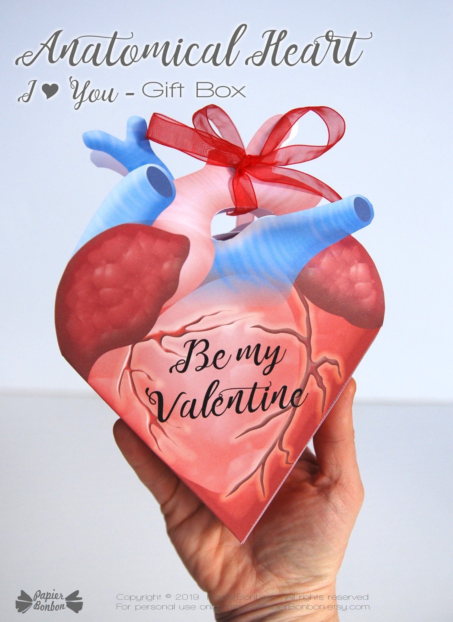 Anatomical Heart gift box - funny anti-Valentine - Papier Bonbon