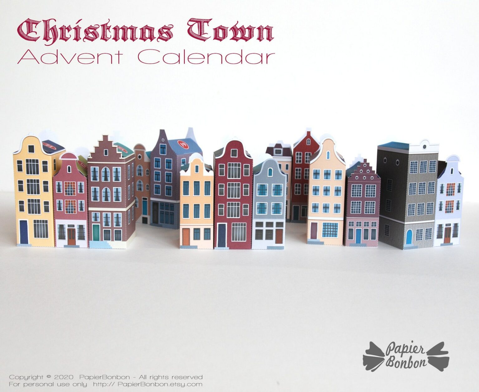 Amsterdam Printable Advent Calendar Papier Bonbon