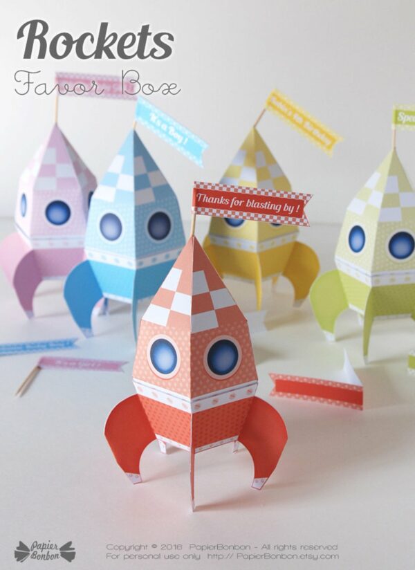 Rocket box - 5 colors gender reveal party