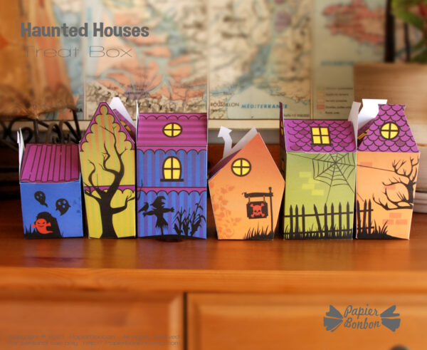 Boites maison hantée - Haunted houses treat box - Halloween