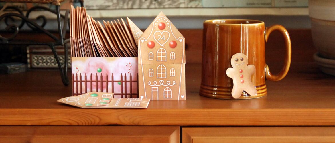 Teabag envelopes Advent Calendar Calendrier de l'Avent sachets de thé - maison pain d'épices