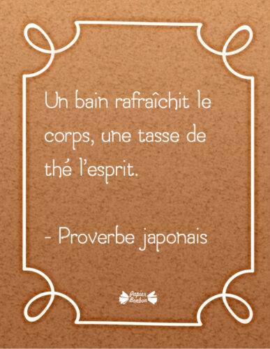 Proverbe sur le thé calendrier de l'avent