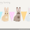 Guirlande de lapins pour Pâques, guirlande DIY pour un 1er anniversaire, guirlande pour les fêtes de Printemps - Easter Bunny Bunting Banner, Bunny 1st Birthday Banner