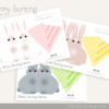 Guirlande de lapins pour Pâques, guirlande DIY pour un 1er anniversaire, guirlande pour les fêtes de Printemps - Easter Bunny Bunting Banner, Bunny 1st Birthday Banner