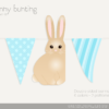 Guirlande de lapins pour Pâques, guirlande DIY pour un 1er anniversaire, guirlande pour les fêtes de Printemps - Easter Bunny Bunting Banner, Bunny 1st Birthday Banner