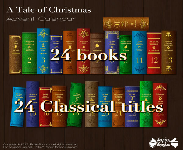 Christmas books Advent calendar | Calendrier de l'Avent Livres de Noël - 24 livres 24 books