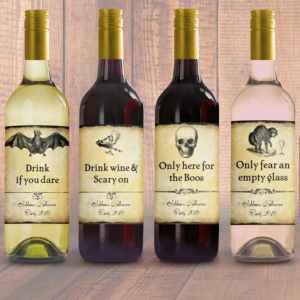 Etiquette de vin pour Halloween personnalisable - Halloween editable wine labels
